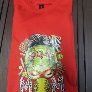 Softball Mom Kids Shirt - Red